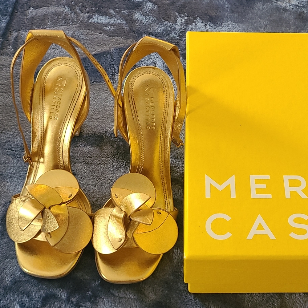 Mercedes Castillo gold sandals